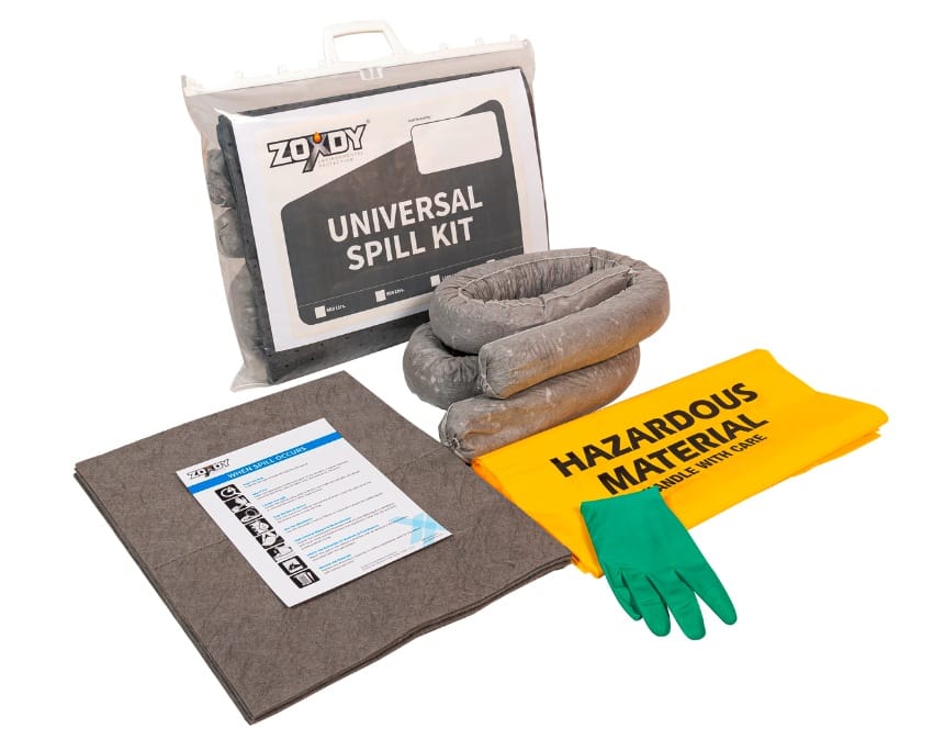 10 Liter Universal Spill Kit in Transparent Carry Bag