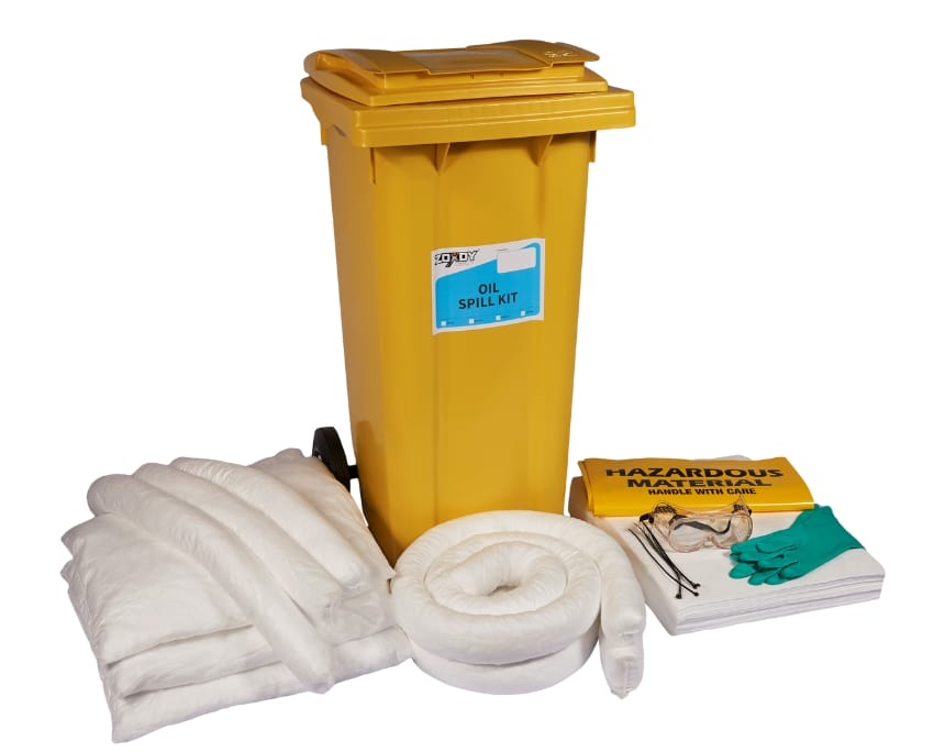 80 Liter Oil Spill Kit in Wheelie Bin