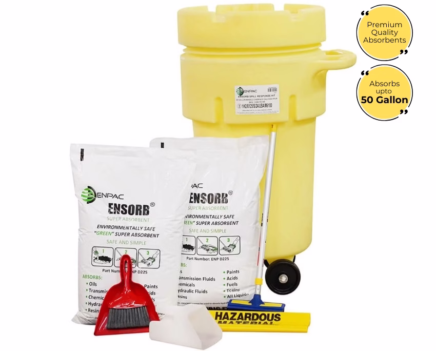 ENSORB Spill Kit in 50 Gallon Wheeled Salvage Drum