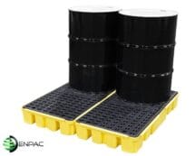 4 Drum Spill Pallet, Low Profile, Modular Type