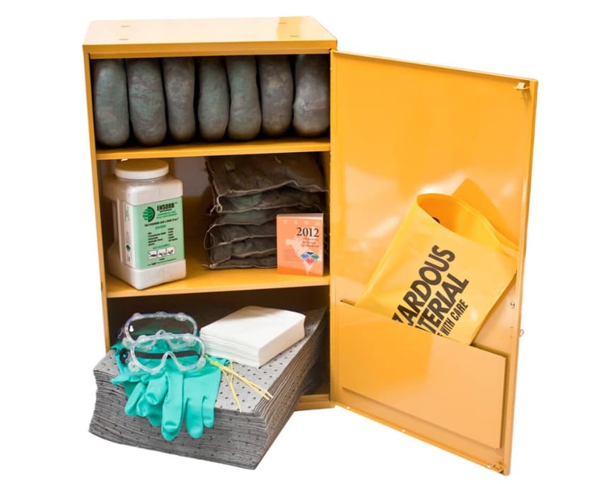 120 Liter Universal Spill Kit in Wall Mountable Cabinet