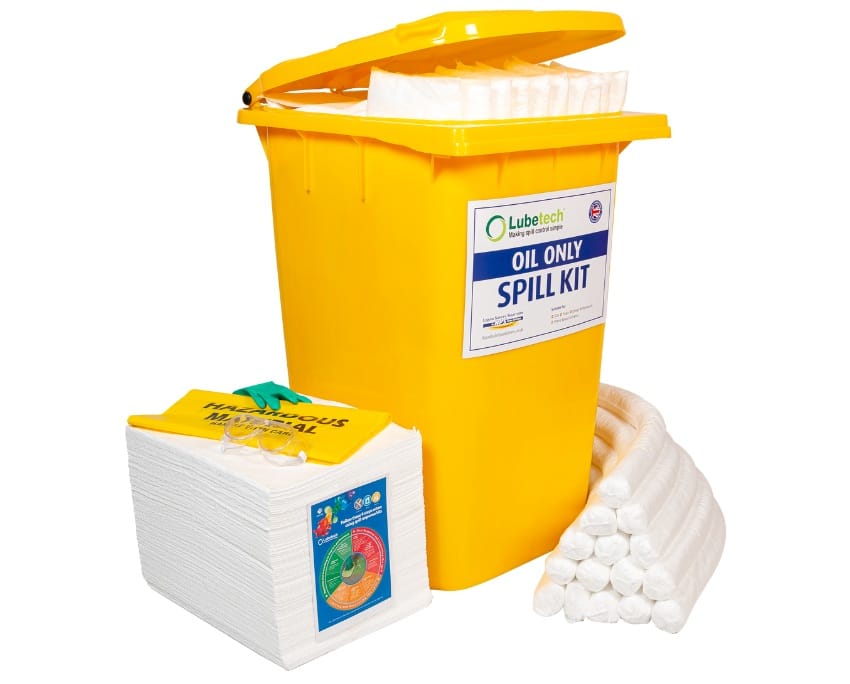 Lubetech Oil Spill Kit in Wheelie Bin, 360 Liter