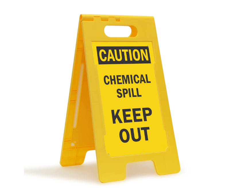 Warning Sign in Arabic and English